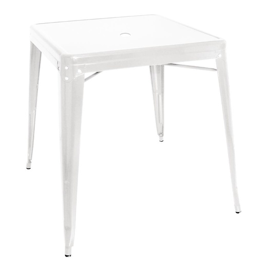 [GC869] Bolero Bistro Vierkante Stalen Tafel Wit 668 mm (Enkel)