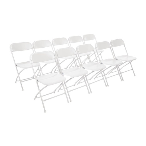 [GD387] Bolero staal & polypropyleen klapstoelen wit (10 stuks)
