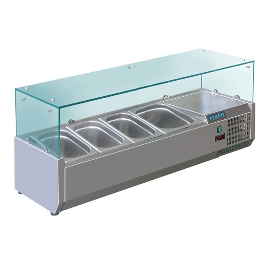 [GD875] Polar G-serie opzetkoelvitrine 3x GN 1/3 en 1x GN 1/2