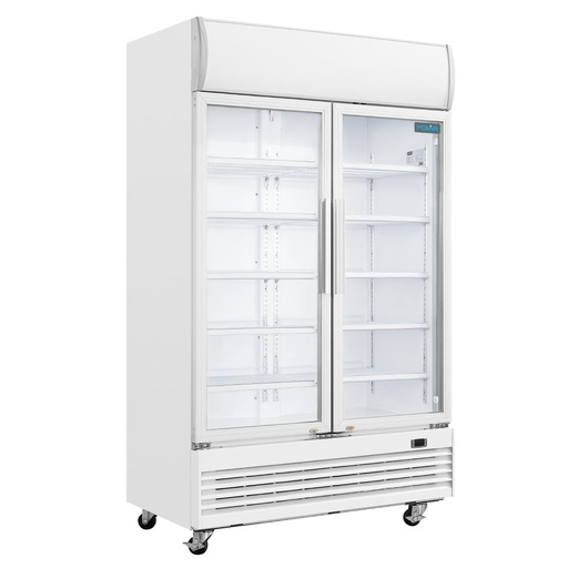 [GE580] Polar G-serie tweedeurs displaykoeling met lichtbak 950L klapdeuren