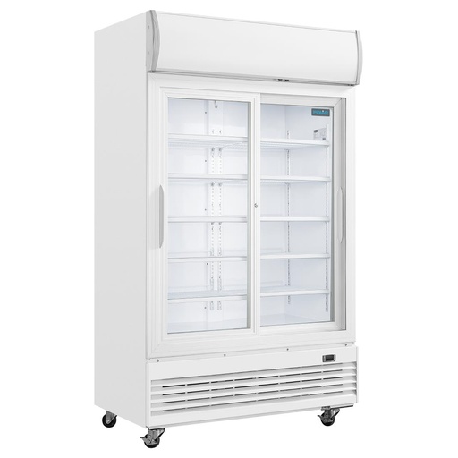 [GE581] Polar G-serie tweedeurs displaykoeling met lichtbak 950L schuifdeuren