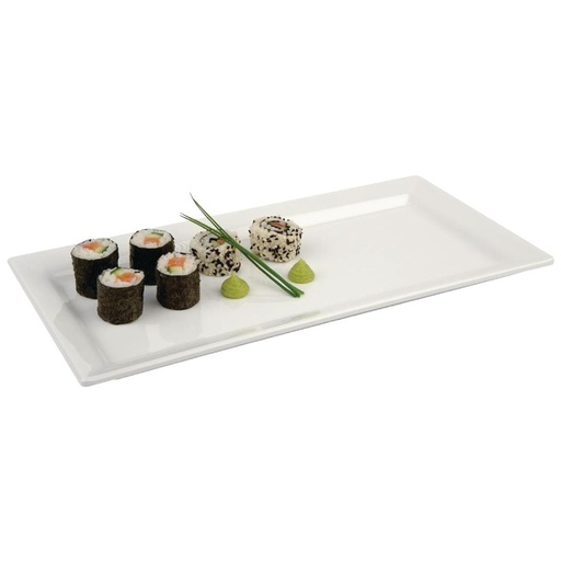 [GF158] APS Pure rechthoekige melamine schaal wit 35,5x18cm