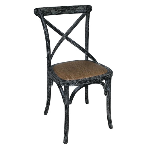 [GG654] Bolero houten stoel met gekruiste rugleuning black wash (2 stuks)