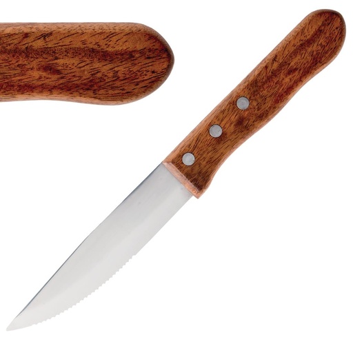 [GG819] Olympia Jumbo steakmes met houten heft 25cm