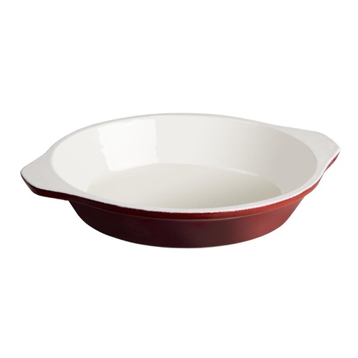 [GH315] Vogue ronde gietijzeren gratineerschaal rood 0,4L