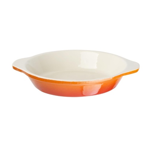 [GH316] Vogue ronde gietijzeren gratineerschaal oranje 0,4L