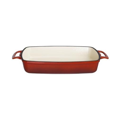 [GH320] Vogue rechthoekige gietijzeren ovenschaal rood 2,8L