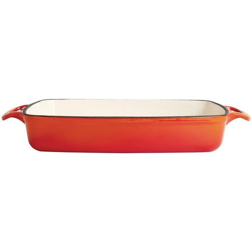 [GH322] Vogue rechthoekige gietijzeren ovenschaal oranje 2,8L