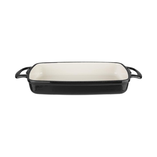 [GH323] Vogue rechthoekige gietijzeren ovenschaal zwart 1,8L