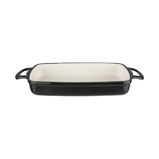 [GH324] Vogue rechthoekige gietijzeren ovenschaal zwart 2,8L