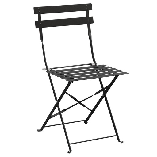 [GH553] Bolero stalen opklapbare stoelen zwart (2 stuks)