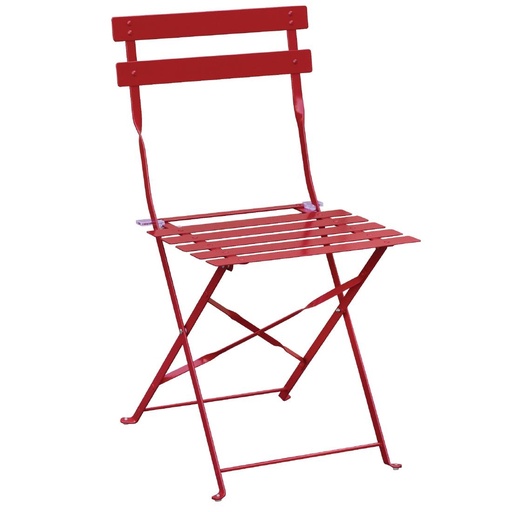 [GH555] Bolero stalen opklapbare stoelen rood (2 stuks)