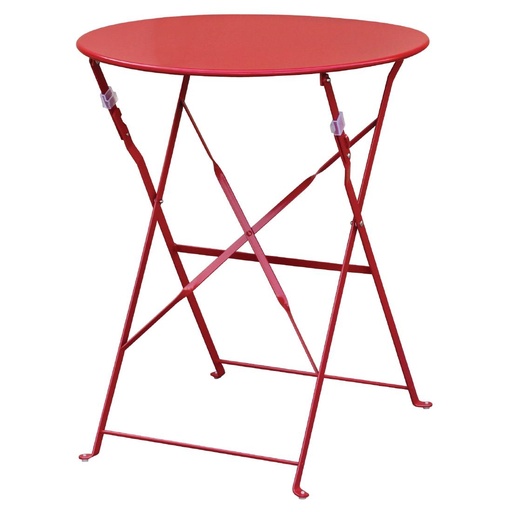 [GH560] Bolero ronde stalen opklapbare tafel rood 59,5cm