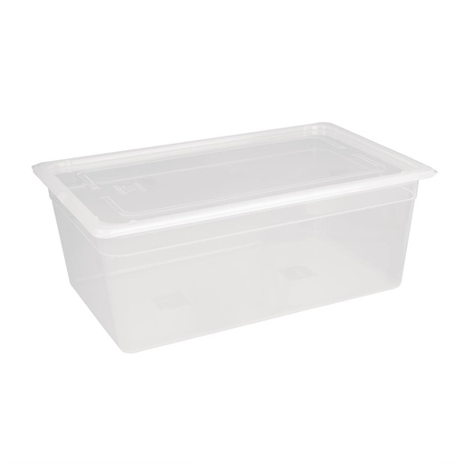 [GJ513] Vogue polypropyleen GN 1/1 bak met deksel 20cm (2 stuks)