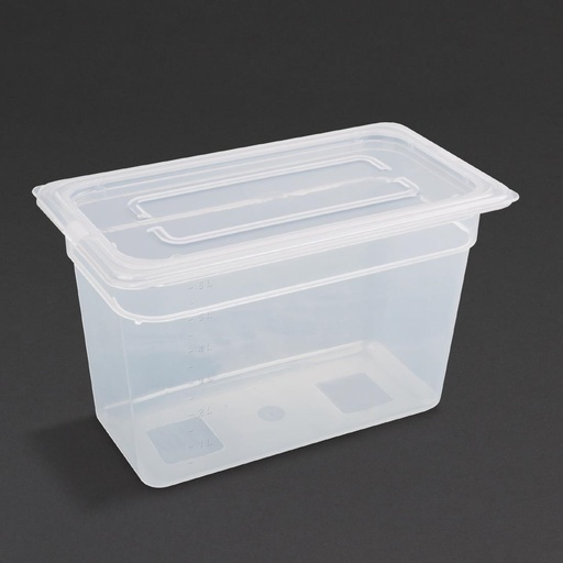 [GJ521] Vogue polypropyleen GN 1/3 bak met deksel 20cm (4 stuks)