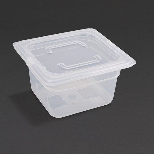 [GJ526] Vogue polypropyleen GN 1/6 bak met deksel 10cm (4 stuks)