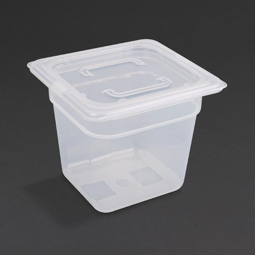 [GJ527] Vogue polypropyleen GN 1/6 bak met deksel 15cm (4 stuks)