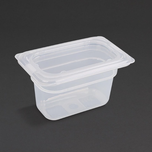 [GJ529] Vogue polypropyleen GN1/9 bak met deksel 10cm (4 stuks)