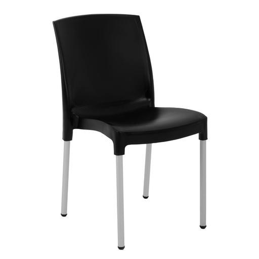[GJ976] Stapelbare bistro zijstoelen zwart (verpakking van 4)