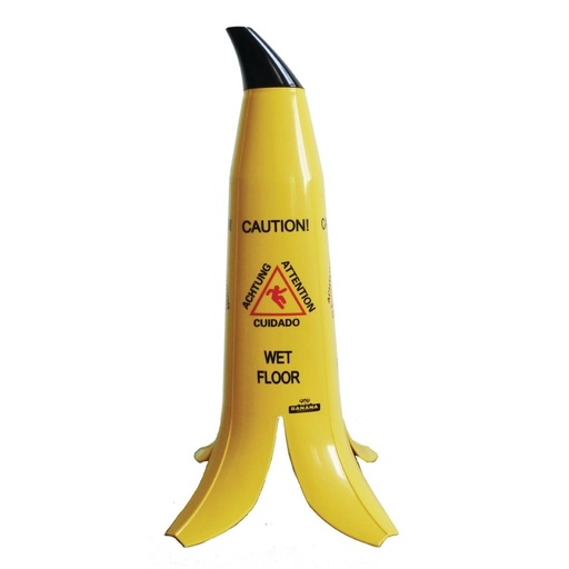 [GK976] Bananenschil waarschuwingsbord "Caution wet floor"