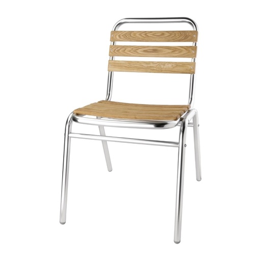 [GK997] Bolero aluminium en essenhouten stoelen (4 stuks)