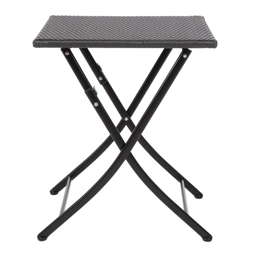 [GL302] Bolero vierkante polyrotan klaptafel zwart 60cm
