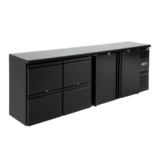 [GL456] Polar u-serie dubbele deur back bar toonbank koelkast met laden