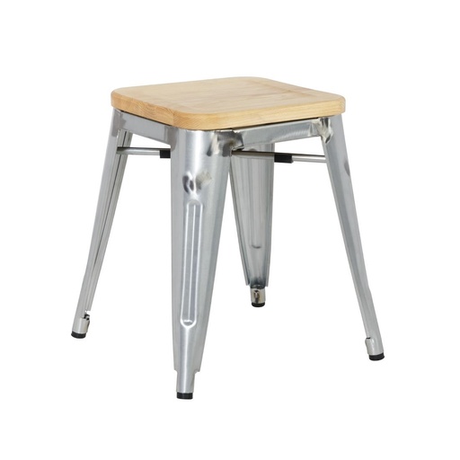 [GM634] Bolero Bistro gegalvaniseerd stalen stoel met houten zitting (4 stuks)