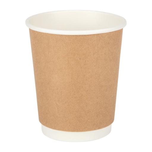 [GP436] Fiesta Recyclable koffiebekers dubbelwandig kraft 225ml (25 stuks)
