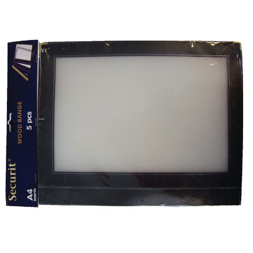 [H747] Securit A4 set extra insteekhoezen zwart (5 stuks)