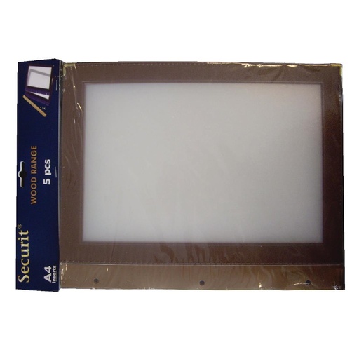 [H753] Securit A4 set extra insteekhoezen bruin (5 stuks)