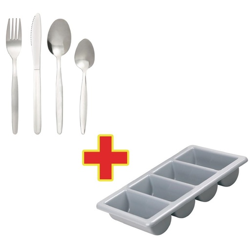 [S274] SPECIALE AANBIEDING Combi deal x240 Kelso bestekset met bestekbak (240 stuks)