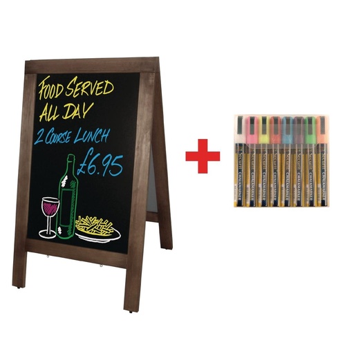 [SA228] Olympia klein stoepbord en gratis set Securit-pennen