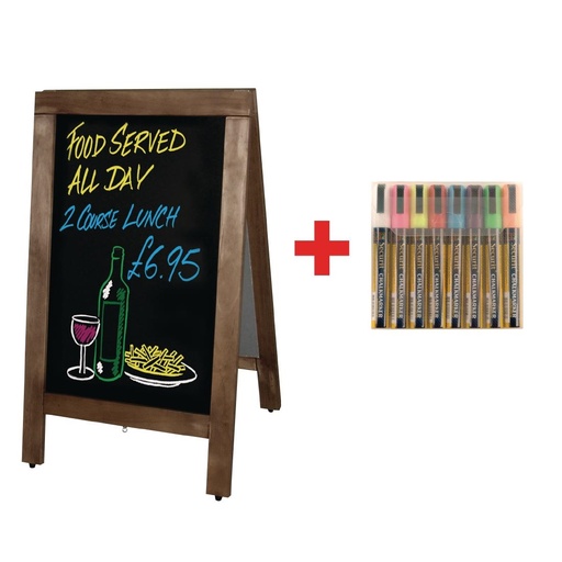 [SA229] Olympia groot stoepbord en gratis set Securit-pennen