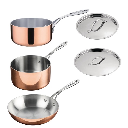 [SA655] Vogue cook like a pro 3-delige driewandige koperen pannenset