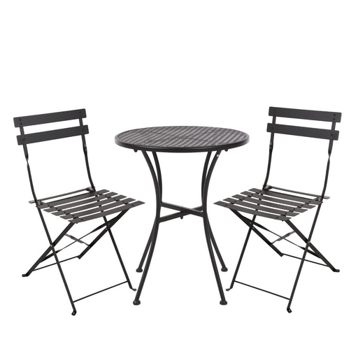[SA658] Bolero stalen tuinset zwart (tafel en twee stoelen) 