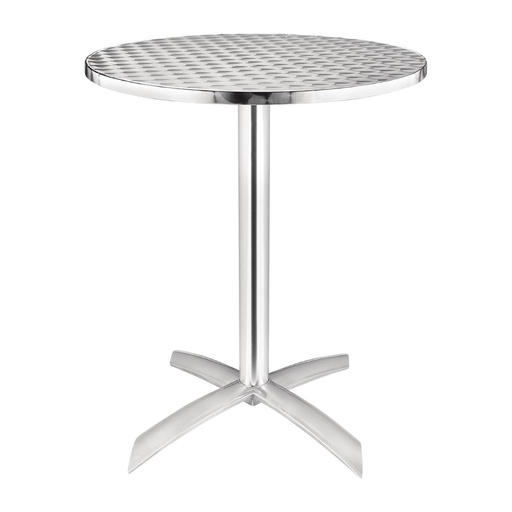 [U423] Bolero alumiminium klaptafel met RVS blad 60(Ø)cm