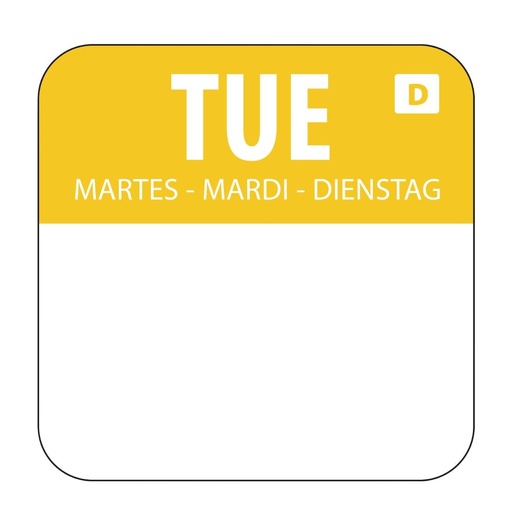 [U778] Hygiplas oplosbare blanco kleurcode voedseletiketten dinsdag (1000 stuks)