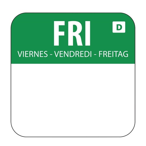 [U781] Hygiplas oplosbare blanco kleurcode voedseletiketten vrijdag (1000 stuks)