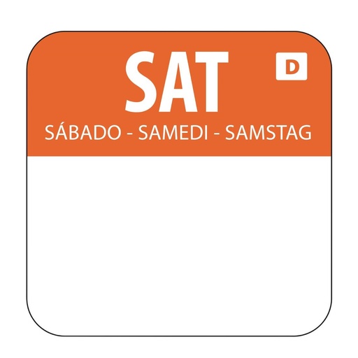 [U782] Hygiplas oplosbare blanco kleurcode voedseletiketten zaterdag (1000 stuks)