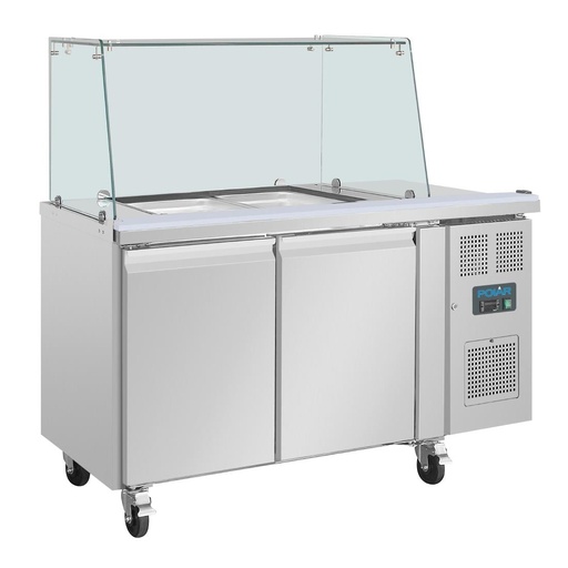 [UA017] Polar U-serie tweedeurs saladette met vierkant kuchscherm