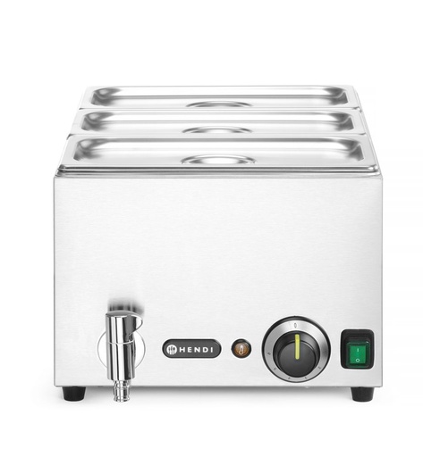 [238868] HENDI Set: Bain-marie HENDI Ranger met afvoerkraan + 3x GN 1/3 en deksel 238868