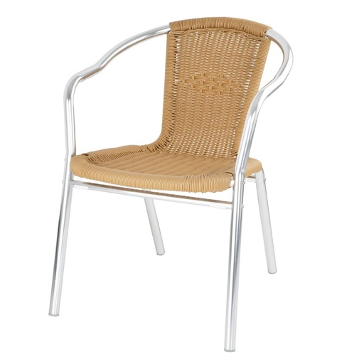 [HS557] Bolero Natuurlijke Rotan Stoelen Met Aluminium Frame (Set Van 4)