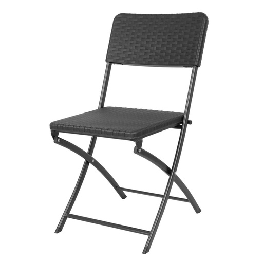 [HS559] Bolero Rotan Opvouwbare Stoel Zwart (Set Van 2)