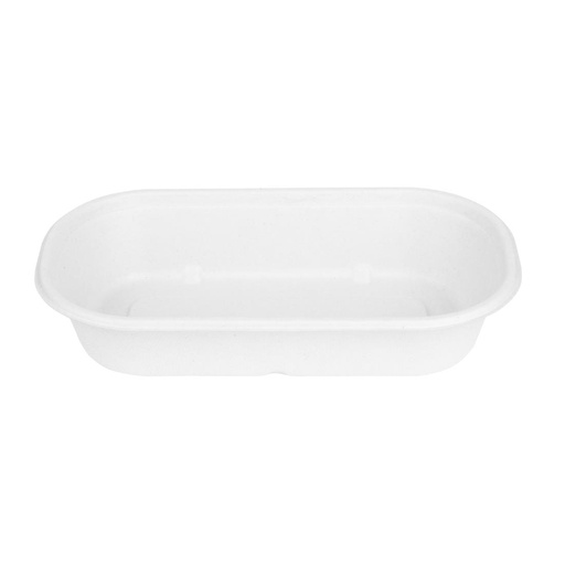 [HW627] Fiesta Composteerbare Bagasse Ovale Containers 850ml (Verpakking Van 100)