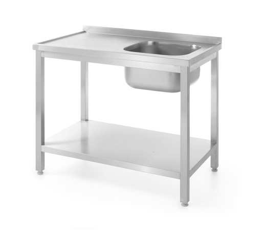 [811870] HENDI Spoeltafel met enkele spoelbak en legplank - voor zelfmontage 811870