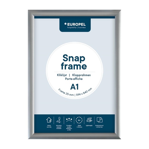[HU436] Europel Snap Frame A1 25mm Zilver