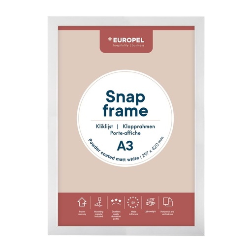 [HU445] Europel Snap Frame A3 25mm Mat Wit