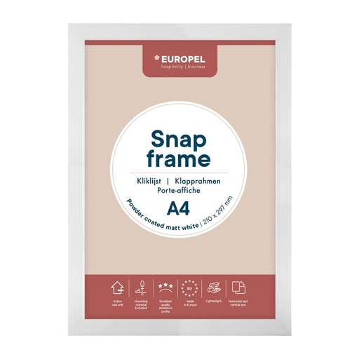 [HU446] Europel Kliklijst A4 25mm Mat Wit