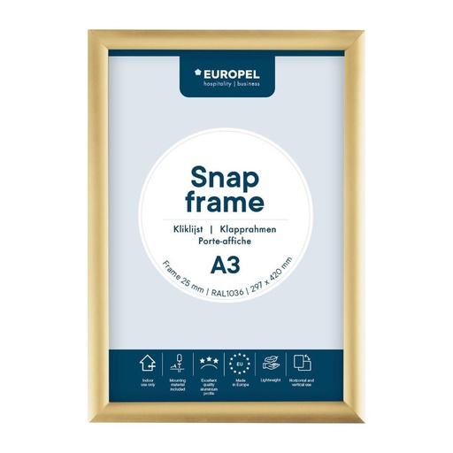 [HU447] Europel Klemframe A3 25mm Goud